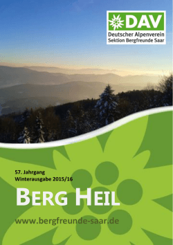 BERG HEIL - Bergfreunde Saar