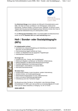 Heil- / Sonder- oder Sozialp&auml;dagog/in (80%)