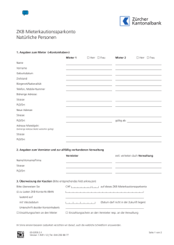 Mieterkaution ZKB