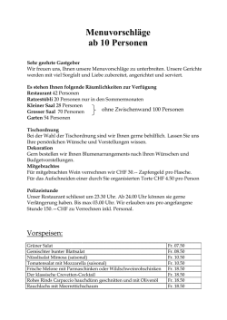Menuvorschläge ab 10 Personen