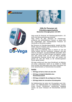 Hilfe für Personen mit Orientierungsschwäche - DS-Vega