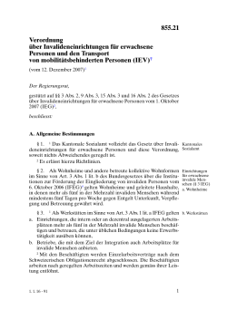 855.21 Verordnung über Invalideneinrichtungen für erwachsene