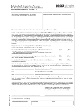 Selbstauskunft f&uuml;r nat&uuml;rliche Personen f&uuml;r den automatischen