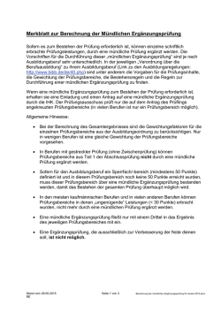 Merkblatt zur Berechnung der M&uuml;ndlichen