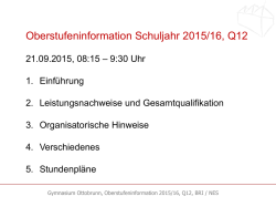 Oberstufeninformation Q12 2015/16 vom 21.09.2015