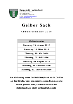 Gelber Sack - Gemeinde Hohenthurn