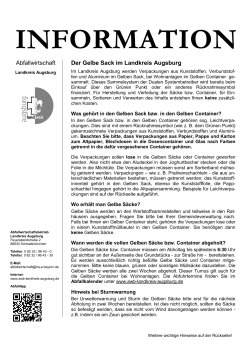 Der Gelbe Sack - Abfallwirtschaftsbetrieb des Landkreises Augsburg