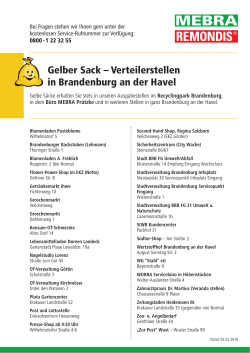 Verteilerstellen Gelber Sack in Brandenburg an der Havel