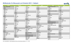 Müllkalender für Mossautal und Ortsteile 2016 1. Halbjahr