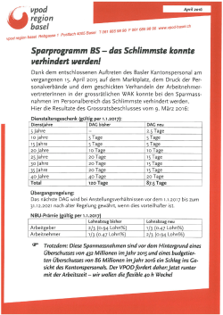 Sparprogramm BS - das Schlimmste konnte verhindert werden