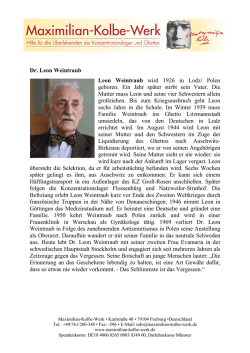 Dr. Leon Weintraub - Maximilian-Kolbe-Werk