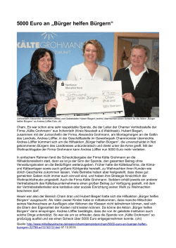 5000 Euro an „Bürger helfen Bürgern“