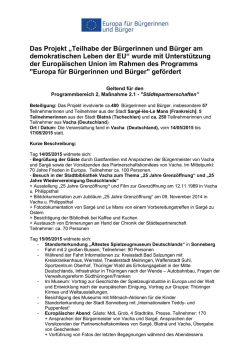 Das Projekt „Teilhabe der Bürgerinnen und Bürger am