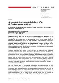 Gr&uuml;nschnitt-Annahmestelle bei der ARA ab Freitag wieder ge&ouml;ffnet