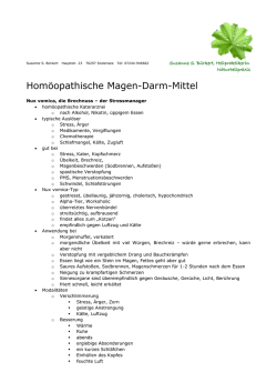 Hom&ouml;opathische Magen-Darm-Mittel