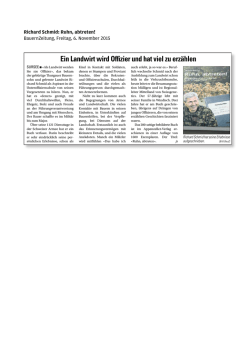 Ein Landwirt wird Offizier und hat viel zu erz&auml;hlen