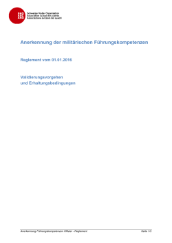 Anerkennung der milit&auml;rischen F&uuml;hrungskompetenzen
