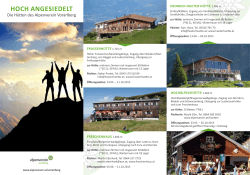 Hüttenverzeichnis Vorarlberg