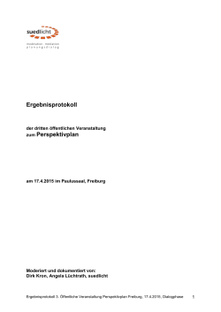 Protokoll - Perspektivplan Freiburg