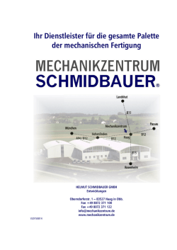 Ihr Dienstleister f&uuml;r die gesamte Palette der mechanischen Fertigung