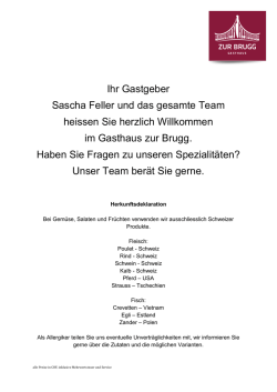 Ihr Gastgeber Sascha Feller und das gesamte Team heissen Sie