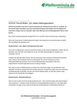 KVProfi Thorulf Müller: Ein nettes Haftungsproblem