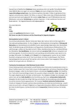 Stellenangebote Zweirad Joos GmbH & Co. KG