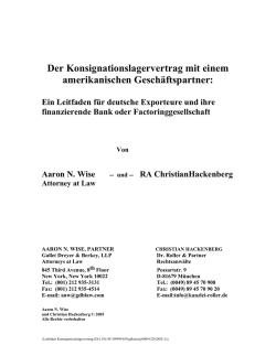 Der Konsignationslagervertrag mit einem amerikanischen