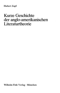 Kurze Geschichte der anglo-amerikanischen Literaturtheorie