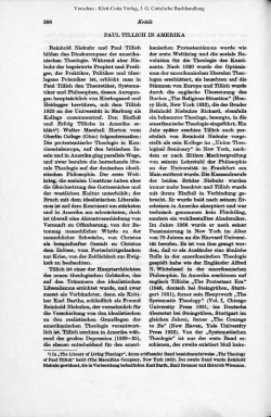 386 Kritik PAUL TILLICH IN AMERIKA Reinhold Niebuhr