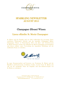 SPARKLING NEWSLETTER AUGUST 2015 Champagner (House