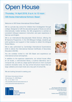 Open House - SIS Swiss International School