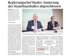 Regierungschef Hasler: Sanierung des Staatshaushaltes