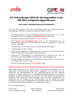 KV-Verhandlungen 2016 für die Angestellten in der KfA - GPA-djp