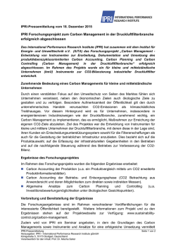 IPRI Forschungsprojekt zum Carbon Management in der