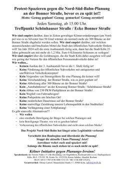 Protest Spazieren gegen die Nord Süd Bahn Planung