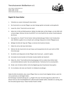 Regeln für Gassi-Geher - Tierschutzverein Weißenhorn eV