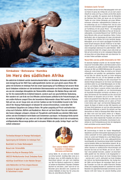 Im Herz des s&uuml;dlichen Afrika - WORLD INSIGHT Erlebnisreisen