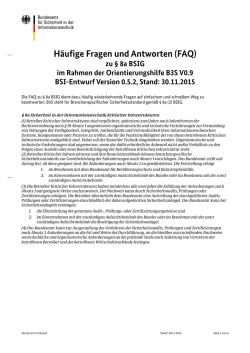 H&auml;ufige Fragen und Antworten (FAQ) zu &sect; 8a BSIG