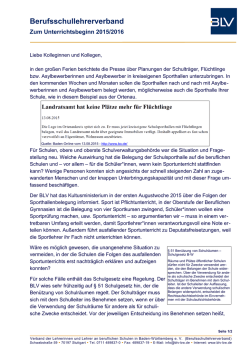 HH – Zum Unterrichtsbeginn 2015-2016 14.09.15