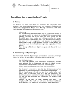 Grundlagen der energetischen Praxis