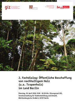 2. Fachdialog: Öffentliche Beschaffung von nachhaltigem Holz am