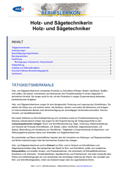 Holz- und S&auml;getechnikerIn