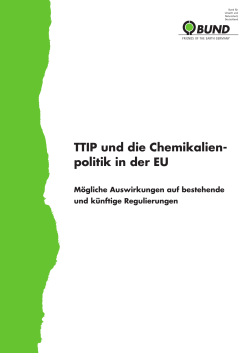 BUND-Studie: TTIP und die Chemikalienpolitik in der EU