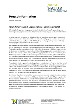 Presseinformation - Forum Natur Brandenburg