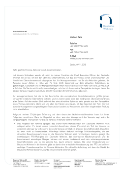 Brief an Vonovia-Aktionäre und