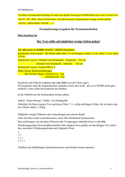 Hinweise zu Examensarbeiten