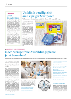 Uniklinik beteiligt sich am Leipziger Startpaket Noch wenige freie