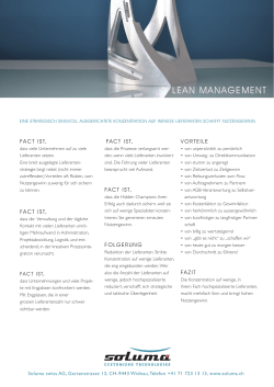 lean management - Soluma Swiss AG
