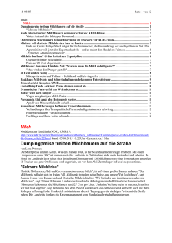 Dumpingpreise treiben Milchbauern auf die Straße